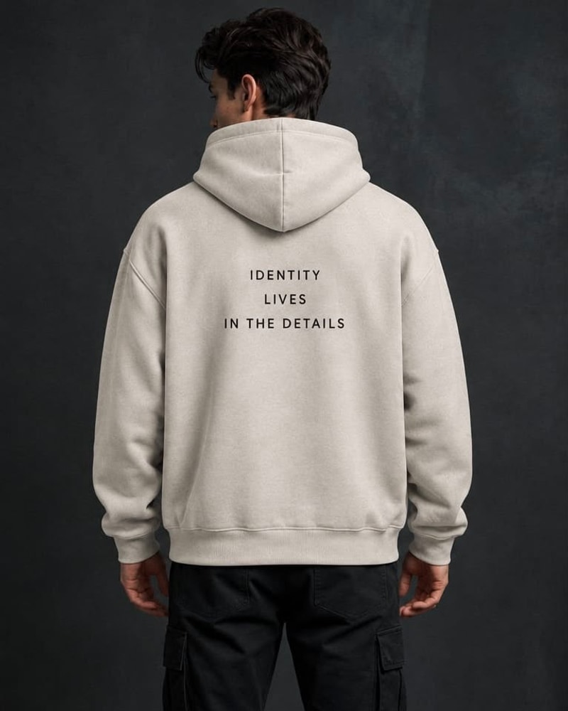 Off-White hoodie, worn · back