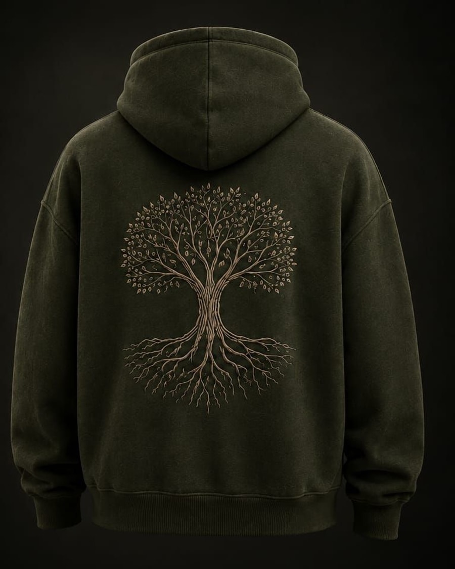 Olive Green hoodie, back